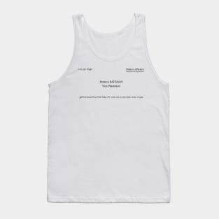 Patrick Bateman Business Card Tank Top